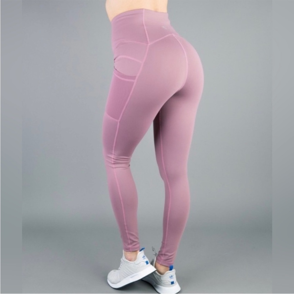 BUFFBUNNY COLLECTION Women's High-Waisted Athena Pink Leggings Size Small